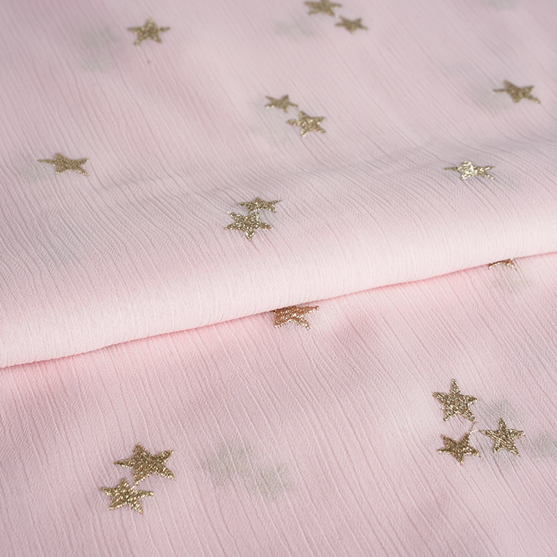Chiffon Crepe stella Embroidery Fabric
