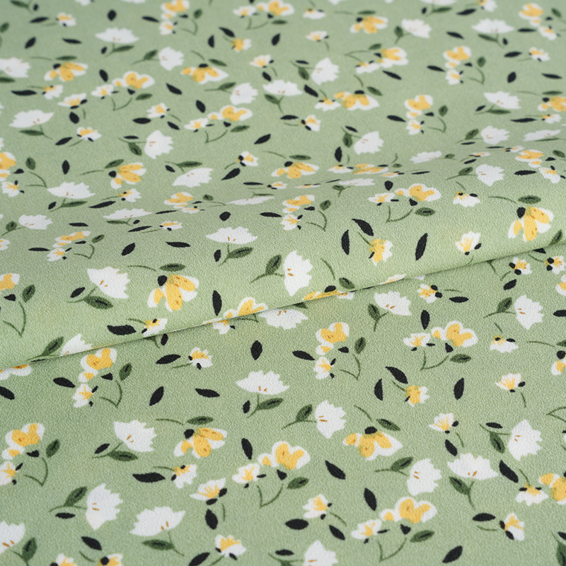 2026*75 False Twist Silk Flower Yao Crepe Small Floral Print Fabric