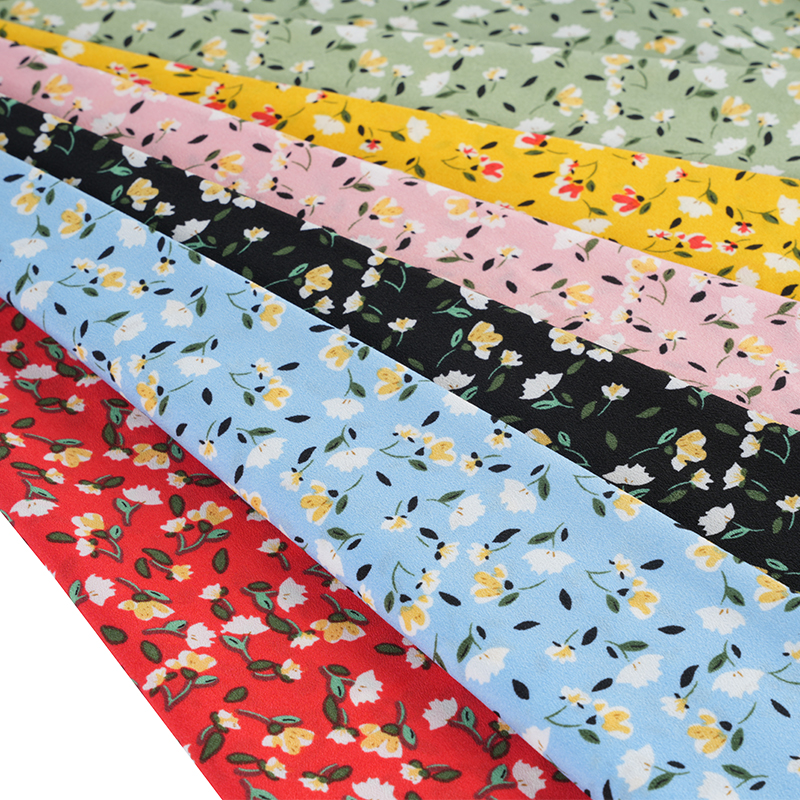 2026*75 False Twist Silk Flower Yao Crepe Small Floral Print Fabric
