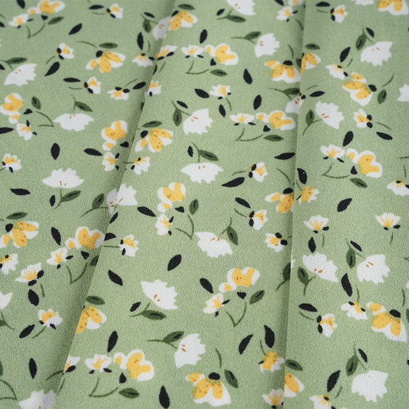 2026*75 False Twist Silk Flower Yao Crepe Small Floral Print Fabric