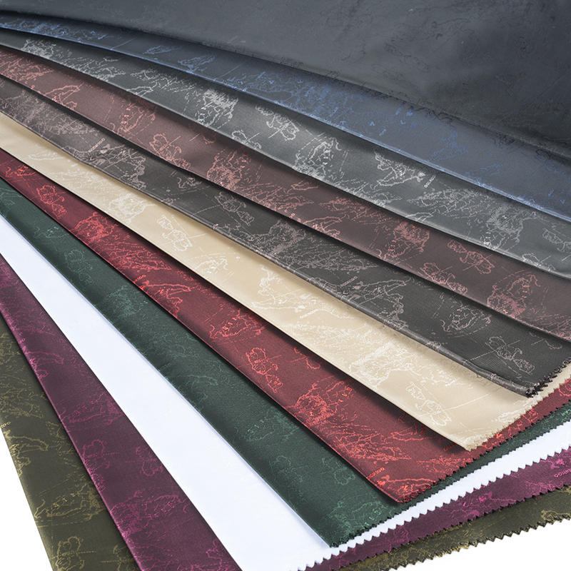 Polyester Catonic English Map Jacquard