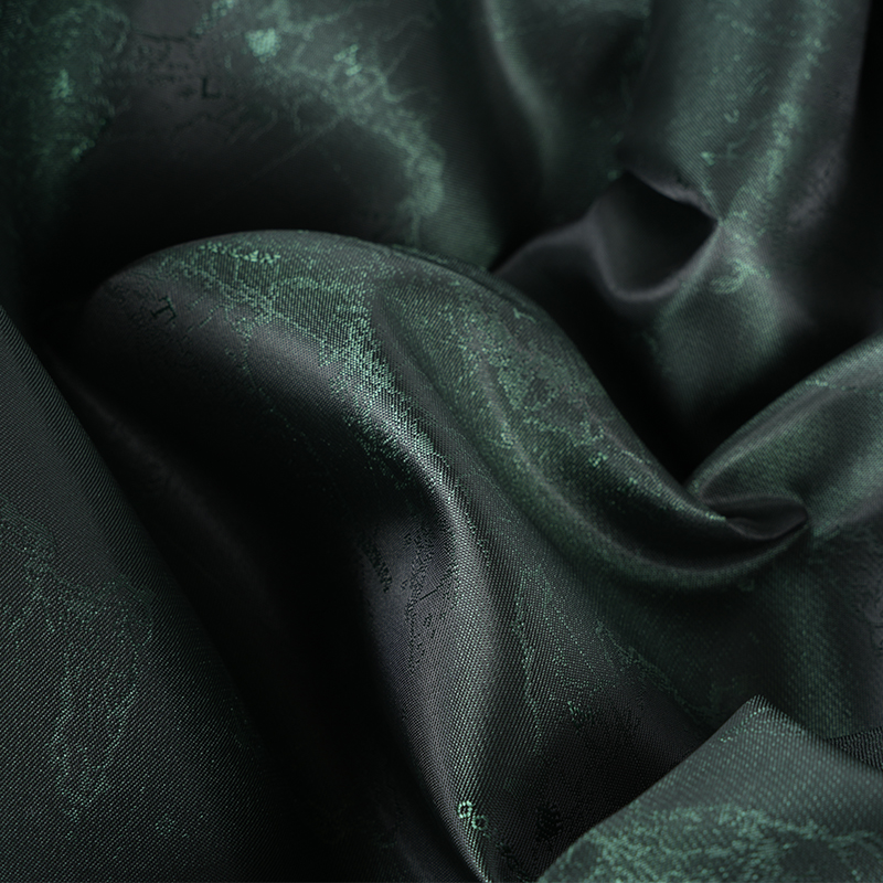 Polyester Catonic English Map Jacquard