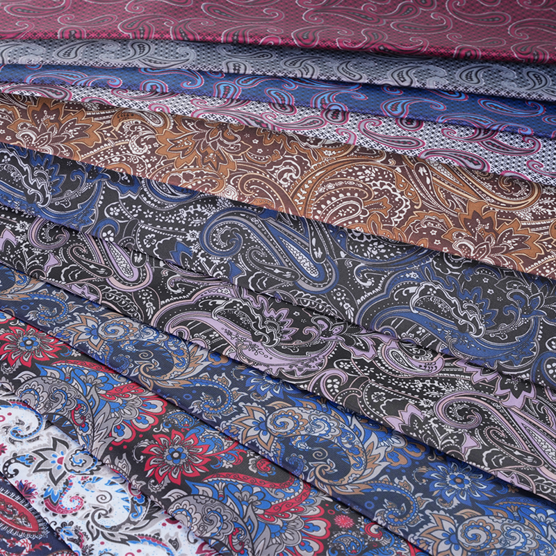 Polyester Taffeta Ponytail Pine Leaf Print Fabric